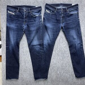 Diesel Buster Slim Tapered Jeans Lot x2 mens size 36 36x32 (Damaged READ)